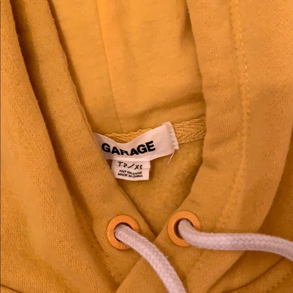 Garage yellow and white cropped hoodie size xs - Picture 3 of 3